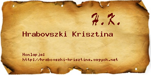 Hrabovszki Krisztina névjegykártya
